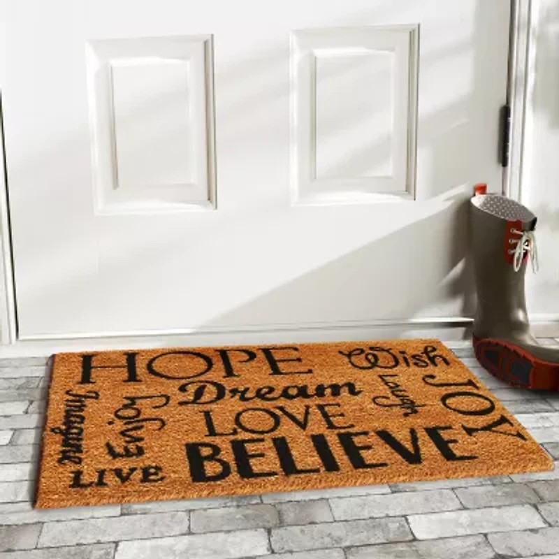 Calloway Mills Hope Dream Believe Outdoor Rectangular Doormat