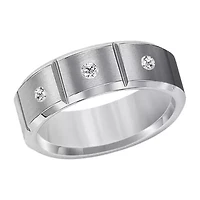 Limited Quantities! Mens 1/10 CT. T.W. White Diamond Ceramic Tungsten Band