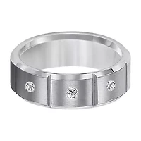 Limited Quantities! Mens 1/10 CT. T.W. White Diamond Ceramic Tungsten Band