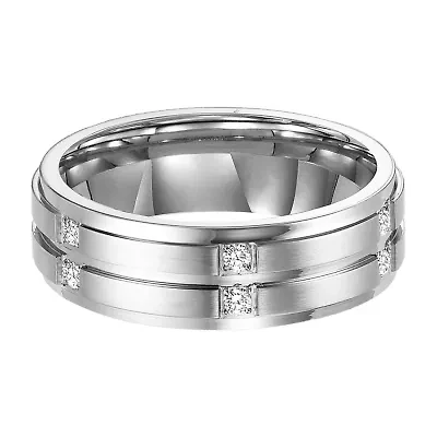 Limited Quantities! Mens 1/7 CT. T.W. White Diamond Stainless Steel Band