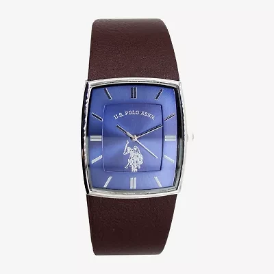 U.S. Polo Assn. Blue Dial Mens Digital Brown Strap Watch Usc50492jc