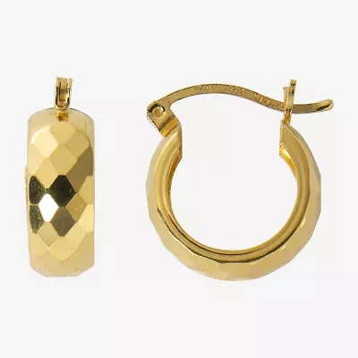 Womens 24K Gold Over Silver 18mm Hoop Earrings