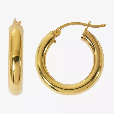 Womens 24K Gold Over Silver 24mm Hoop Earrings