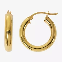 Womens 24K Gold Over Silver 24mm Hoop Earrings