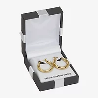 Womens 24K Gold Over Silver 24mm Hoop Earrings