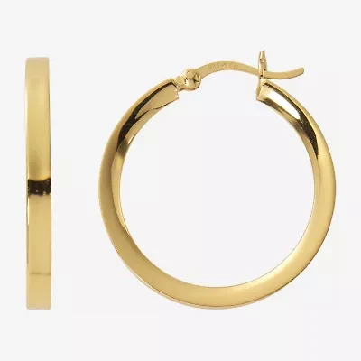 Womens 24K Gold Over Silver 30mm Hoop Earrings