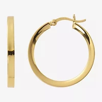 Womens 24K Gold Over Silver 30mm Hoop Earrings