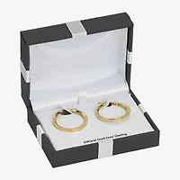 Womens 24K Gold Over Silver 30mm Hoop Earrings