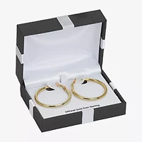 Womens 24K Gold Over Silver 40mm Hoop Earrings