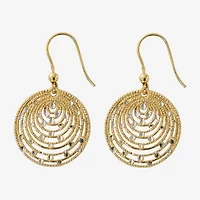 Made in Italy Womens 24K Gold Over Silver Drop Earrings