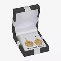 Made in Italy Womens 24K Gold Over Silver Drop Earrings