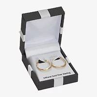 Womens 24K Gold Over Silver 18mm Hoop Earrings