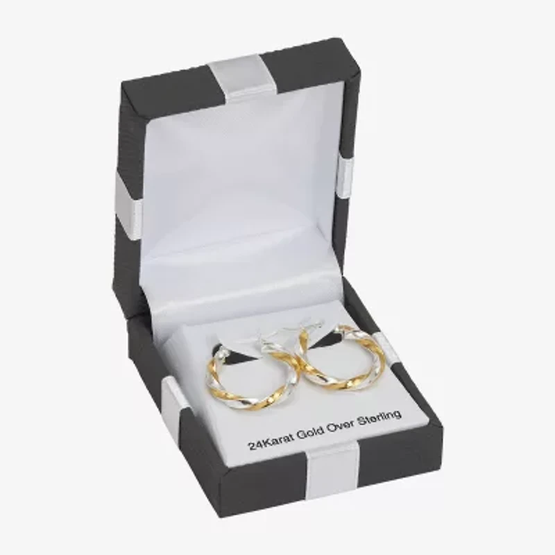 Womens 24K Gold Over Silver Drop Earrings