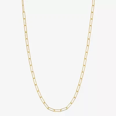 Made in Italy Womens 24K Gold Over Silver 18 Inch Link Necklace