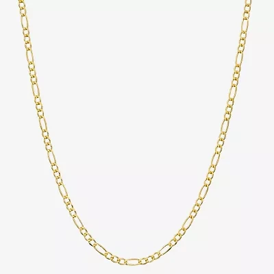 Made in Italy Unisex Adult 24K Gold Over Silver 18 Inch Figaro Chain Necklace