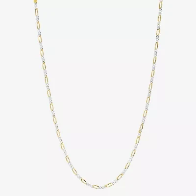 Made in Italy Womens 24K Gold Over Silver 20 Inch Figaro Chain Necklace