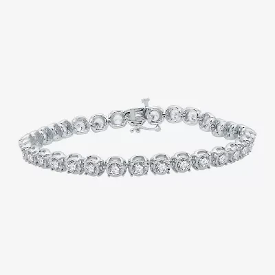 H-I / I1) Womens 5 CT. T.W. Lab Grown White Diamond 10K White Gold 7.5 Inch Tennis Bracelet