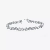 H-I / I1) Womens CT. T.W. Lab Grown White Diamond 10K White Gold 7. Inch Tennis Bracelet