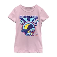 Little & Big Kid Girls Crew Neck Short Sleeve Regular Fit Marvel Moon Girl Graphic T-Shirt