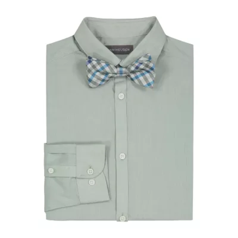 Van Heusen Boys Long Sleeve Point Collar Shirt + Tie Set