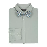 Van Heusen Boys Long Sleeve Point Collar Shirt + Tie Set
