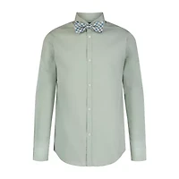Van Heusen Boys Long Sleeve Point Collar Shirt + Tie Set