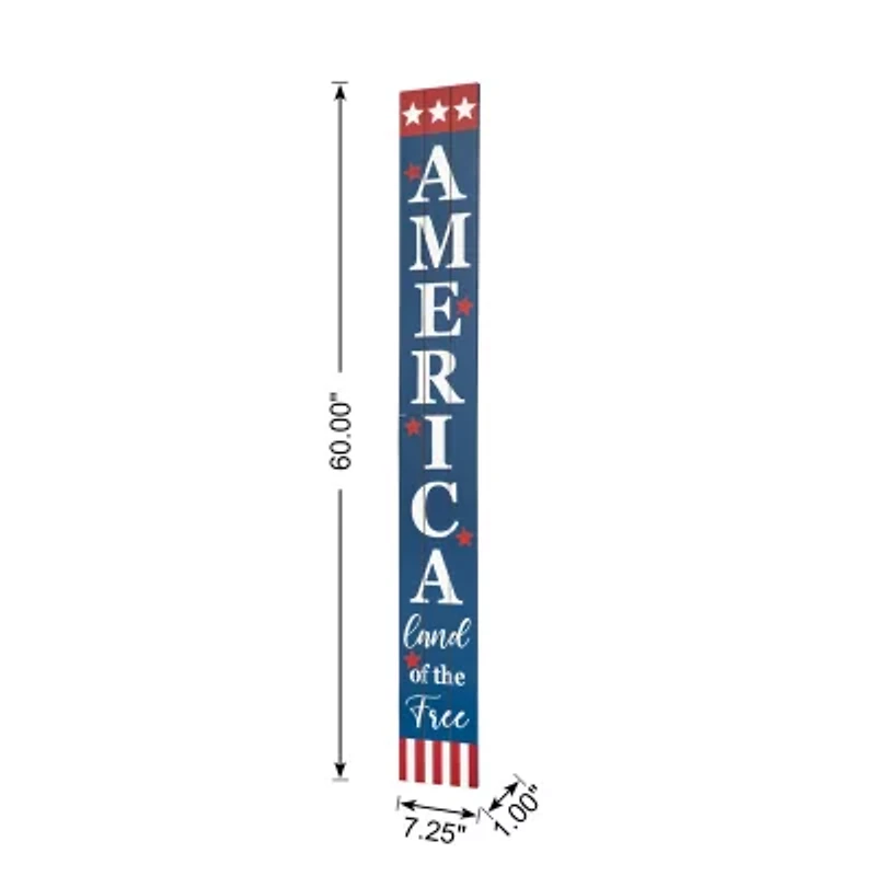 Glitzhome 60"H Wooden Patriotic Porch Sign