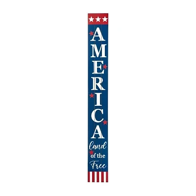Glitzhome 60"H Wooden Patriotic Porch Sign