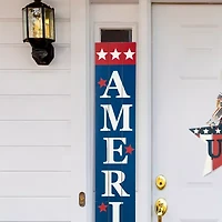 Glitzhome 60"H Wooden Patriotic Porch Sign
