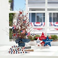 Glitzhome 20" Patriotic Berry Tree Tabletop Decor
