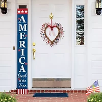 Glitzhome 17"H Patriotic Berry Heart Wreath