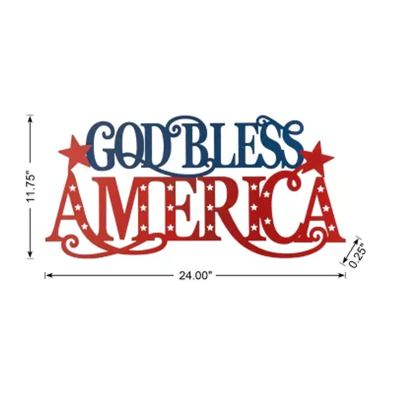 Glitzhome 24"L Patriotic Metal Wall Decor Swag