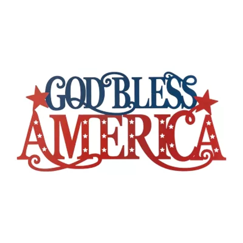 Glitzhome 24"L Patriotic Metal Wall Decor Swag