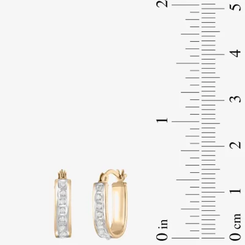Womens Natural White Diamond 14mm Hoop Earrings