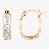 Womens Natural White Diamond 14mm Hoop Earrings