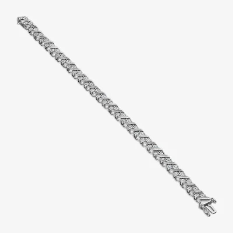 (I / I1-I2) Womens 1 CT. T.W. Lab Grown White Diamond Sterling Silver 7.25 Inch Tennis Bracelet