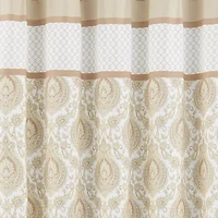 Broadhaven Tan Scroll Shower Curtain