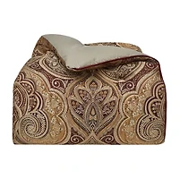Five Queens Court Bordeaux 4-pc. Damask + Scroll Midweight Comforter Set