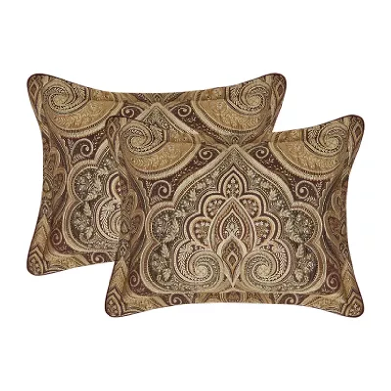 Five Queens Court Bordeaux 4-pc. Damask + Scroll Midweight Comforter Set