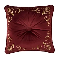 Five Queens Court Bordeaux Square Throw Pillow