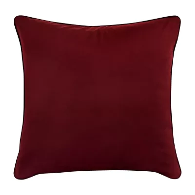 Five Queens Court Bordeaux Square Throw Pillow