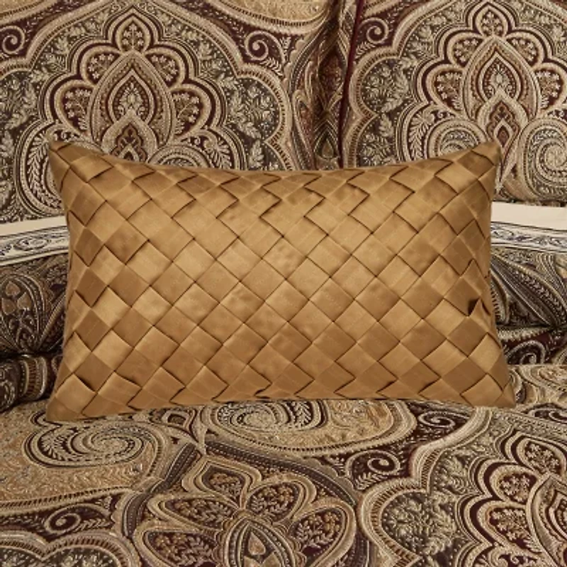 Five Queens Court Bordeaux Rectangular Throw Pillow