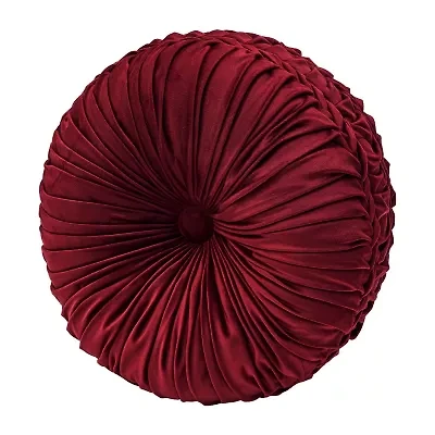 Five Queens Court Bordeaux Round Throw Pillow