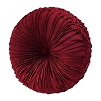 Five Queens Court Bordeaux Round Throw Pillow
