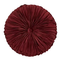 Five Queens Court Bordeaux Round Throw Pillow