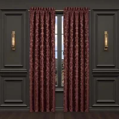 Queen Street Le Grande Maroon Rod Pocket Energy Saving Light-Filtering Set of 2 Curtain Panel