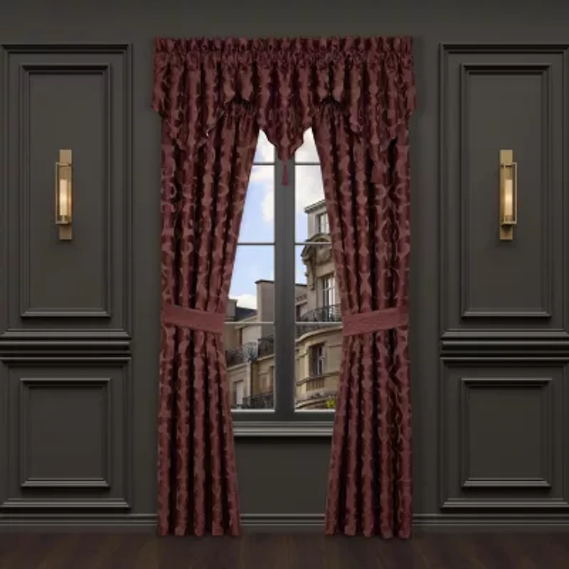 Queen Street Le Grande Maroon Rod Pocket Energy Saving Light-Filtering Set of 2 Curtain Panel