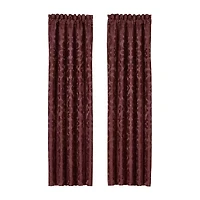 Queen Street Le Grande Maroon Rod Pocket Energy Saving Light-Filtering Set of 2 Curtain Panel