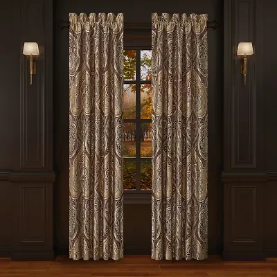 Five Queens Court Bordeaux Rod Pocket Energy Saving Light-Filtering Set of 2 Curtain Panel
