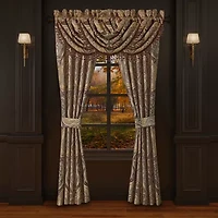 Five Queens Court Bordeaux Rod Pocket Waterfall Valance
